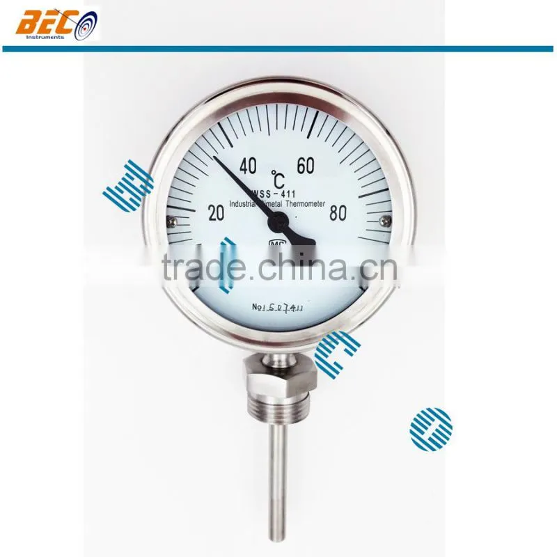 bottom mounting stainless steel Celsius mechanical temperature gauge