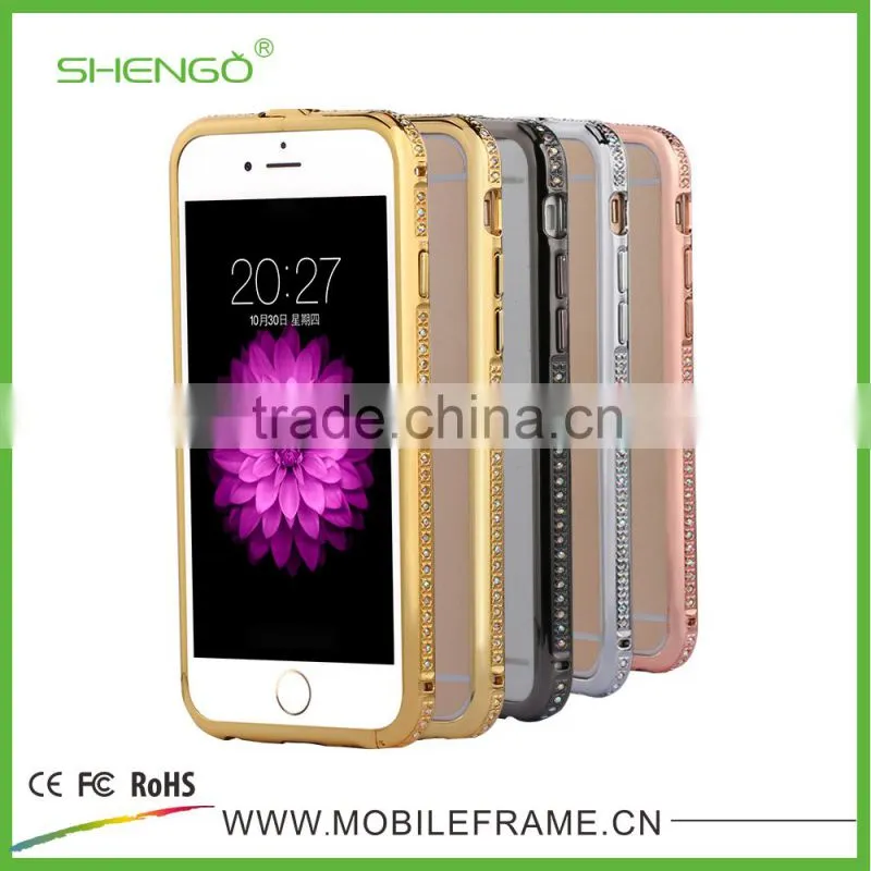 Diamond Metal Bumper Buckle Case for iPhone 6 Plus