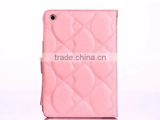 2013 Newest Lip Design for ipad Mini Luxury Leather Protective Mobile Phone Cases for ipad2/3/4 "11"