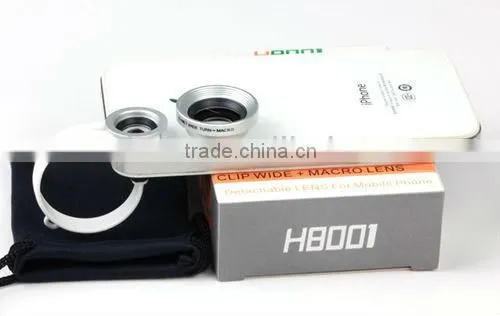 for iPhone 5 /Samsung/HTC mobile phone Universal clip wide angle and macro lens