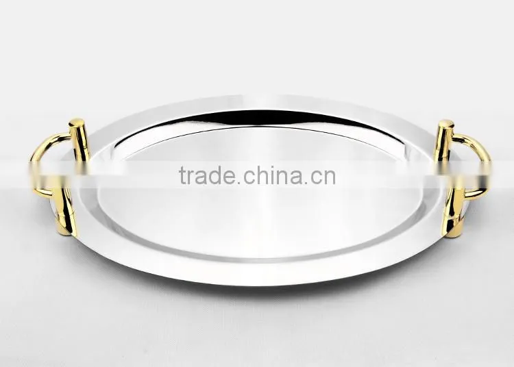 new products of gold rim stainless steel mirror polishing dinner plates for weddings