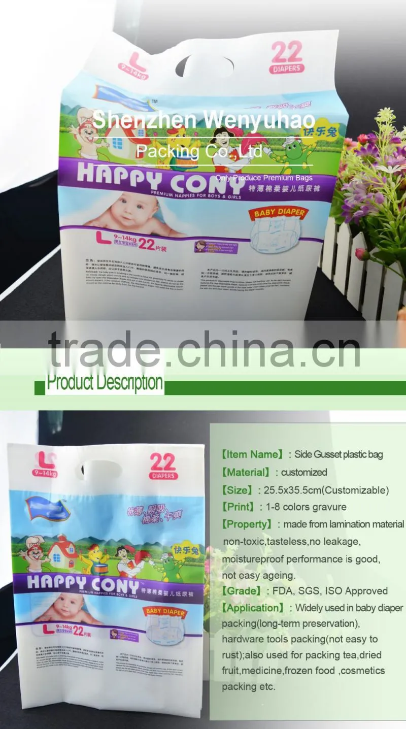 portable plastic adult baby diaper plastic bags / disposable wet nappy packing