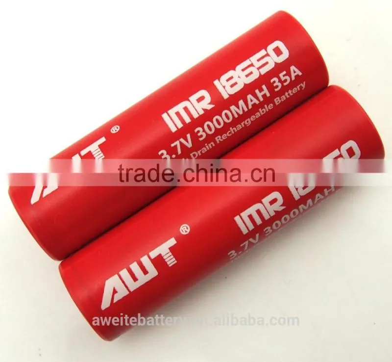 Hot selling AWT 18650 3000mah 35A 3.7v Subox mini kit vape mod box mod griffin rta philippines avocado 24 rdta awt 18650