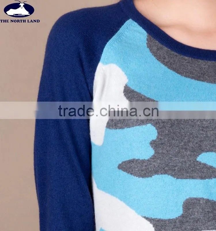 Ladies' Crew Neck Intersia Pullover