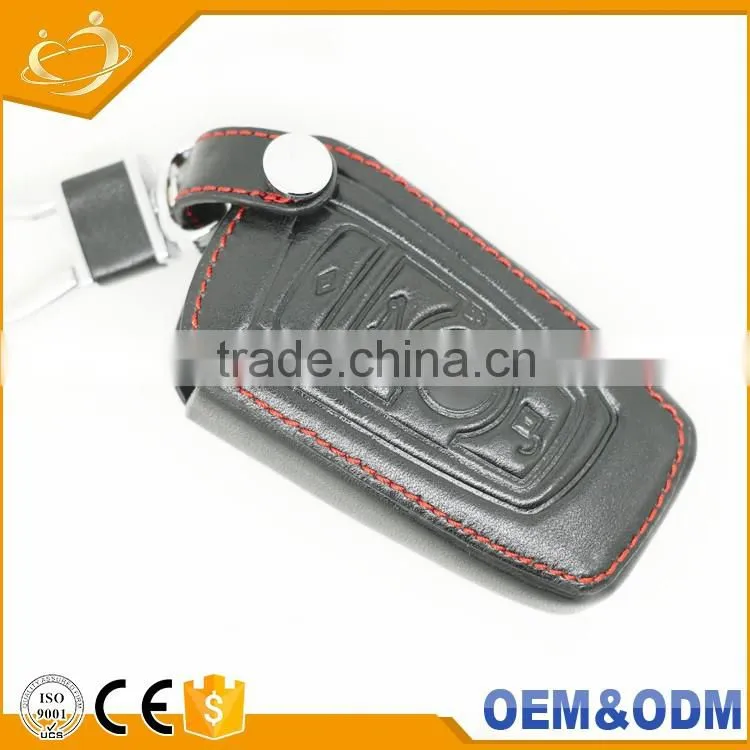 Modified Flip Key Shell 3 Buttons HU58 Folding Leather car keys bag for BMW