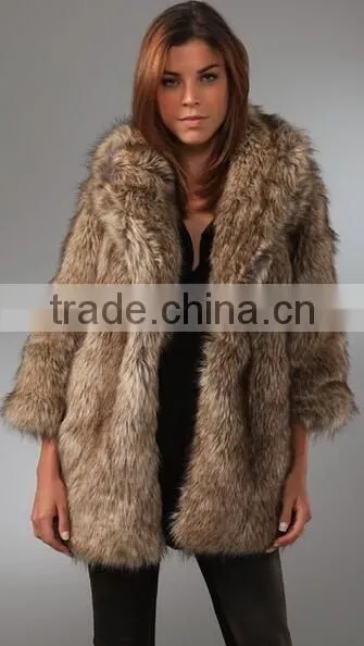 2016 New Design Hot Sale Elegant Women'S Faux Fur Coat