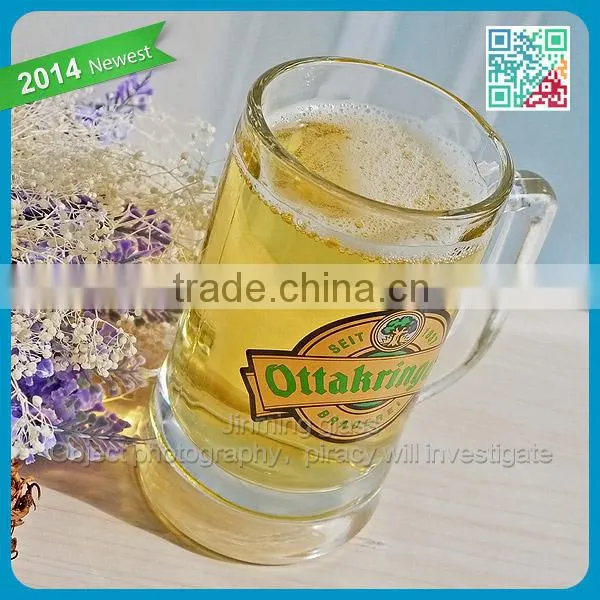 Ottakringer Clear Heavy Beer Drinking Glass Stylish Crystal Glass Tumbler Beer Mug With Handle
