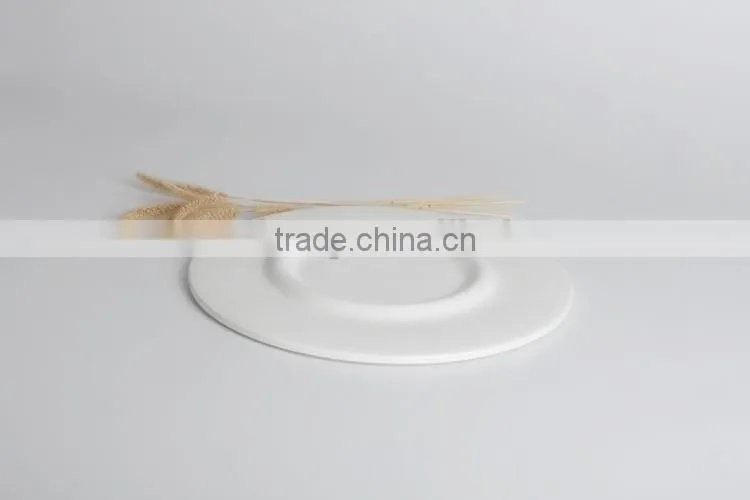 big white round ceramic tray for hotel