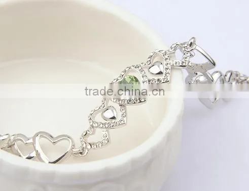 Luxy Heart Shape Bracelet,AB Rhinestone Bracelet For Women