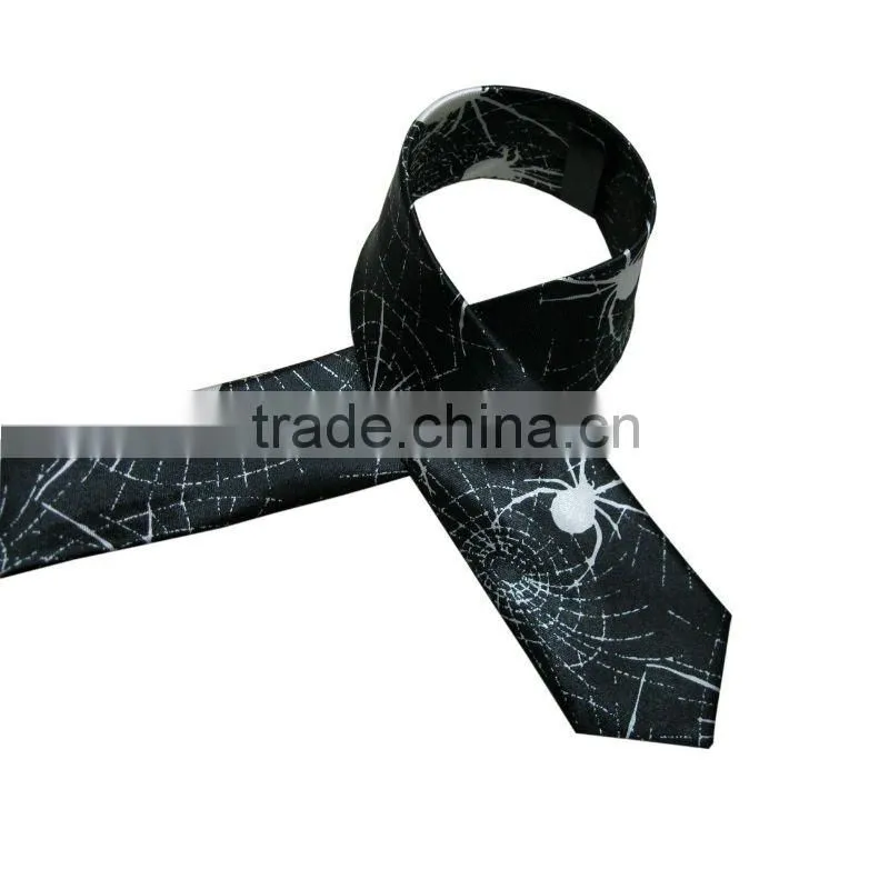 Fashion Skull Printed Skinny Tie/gravatas skinny tie