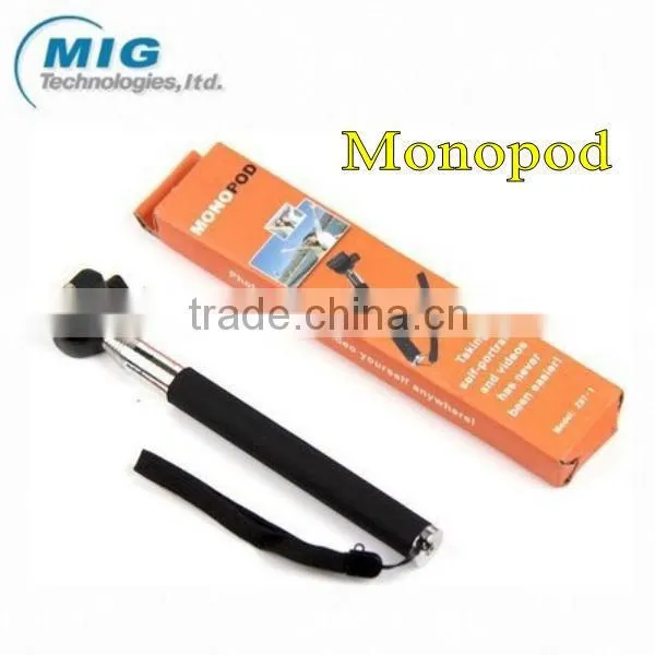 Hot extendable monopod selfie stick, handheld camera photo monopod with adjustable phone holder 3 colors