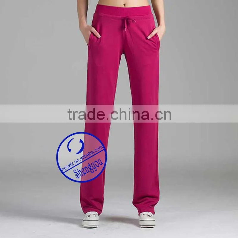 Wholesale custom polyester cotton blank women yoga jogger pants