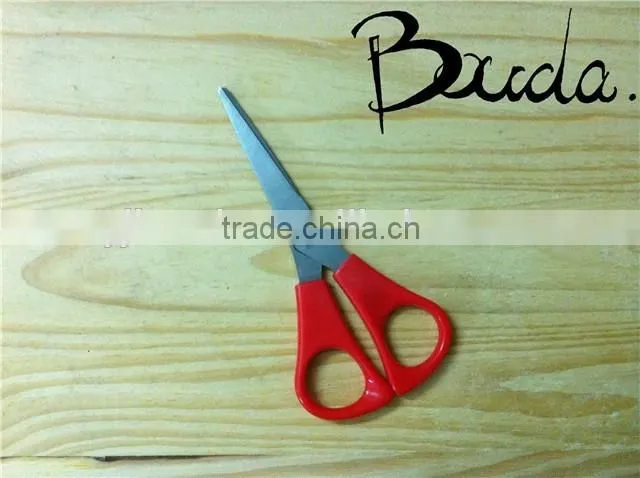 5" Good quality colourful soft handle student scissors BD-S1643