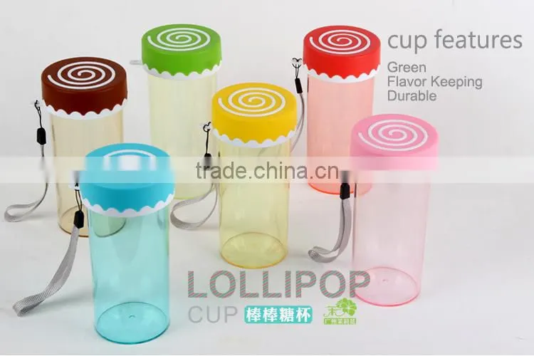 High quality clear plastic water bottles lollipop cup