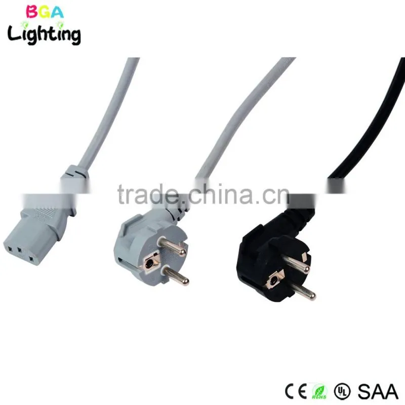 VDE pipe 2 pin plug with power cord braided wire