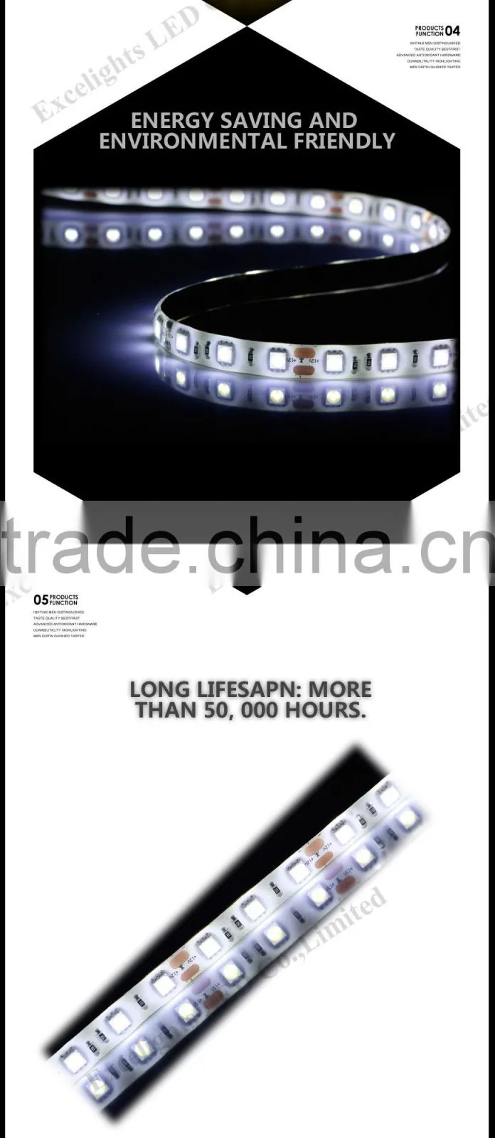 China Factory Directly Sales 60leds/m 5050 flexible led strip light