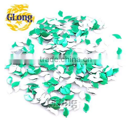 5*10mm Hot Fix Iron-on Nailhead Leaf Shape Aluminum DIY Accessories For Bag Shoe Phone Case Garment #GT096-10P(Mix-s)