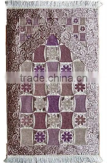 100%chenille beautiful woven high quality Muslim prayer rug