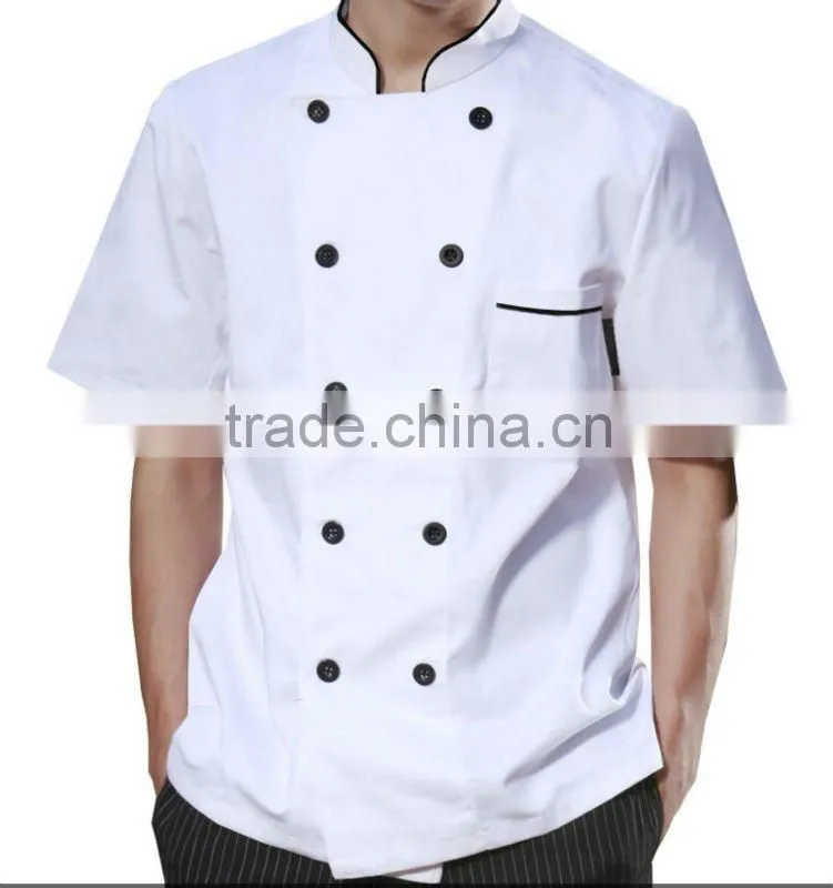super quality 100% cotton white short sleeve Chef workwear shirt
