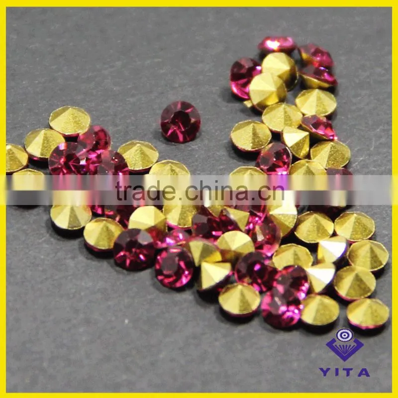 China wholesale SS12 white glass stone point back chaton