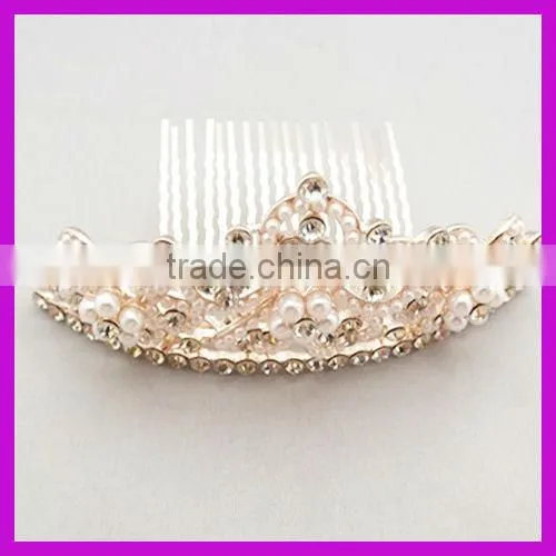 Luxurious rhinestone tiaras combs for bride manufacturers China supplier BY 1873