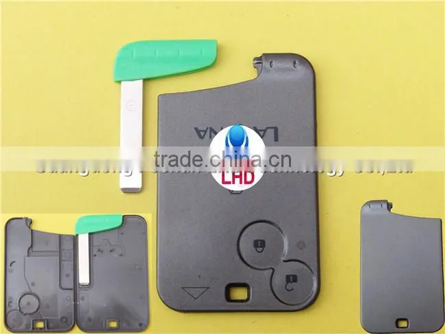 Remote Key case for Renault Laguna Smart Card 2 Button key shell with Insert small key blade