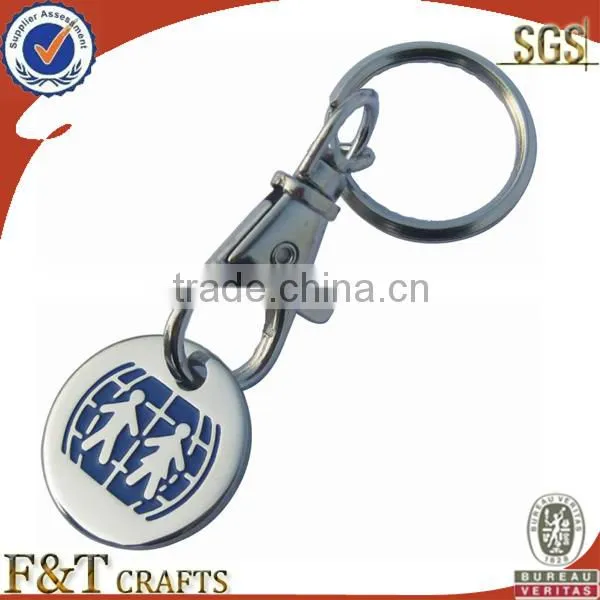 custom available colorfulmetal trolley coin keychain holder