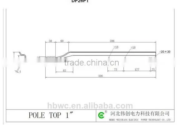 Pole top pin,crossarm insulator pin,forged steel pole top pin