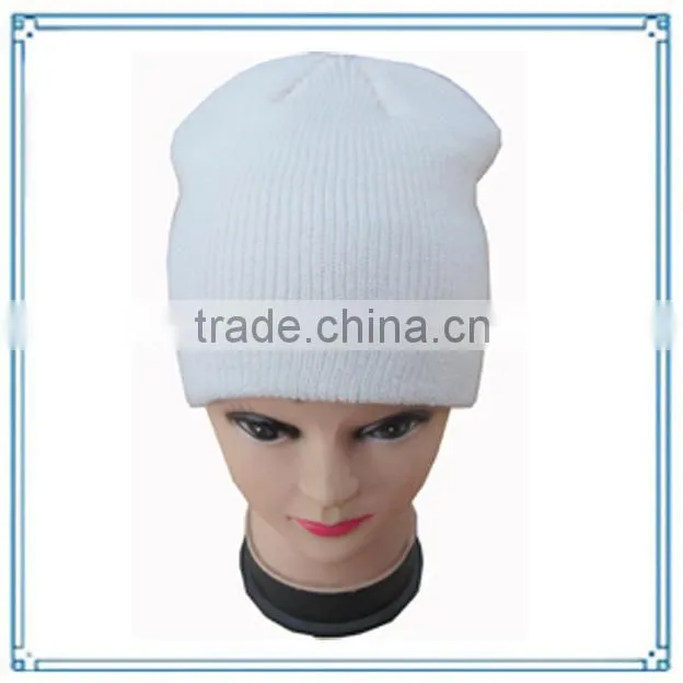 2014 hot sale custom design hat knitted beanies blank unisex embroidery cap(KHX-006)