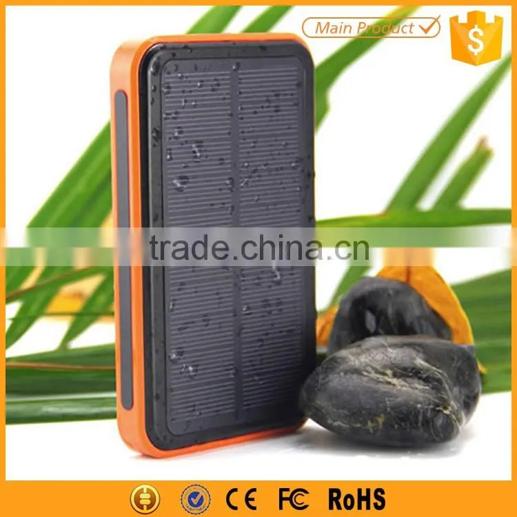 Outdoor 10000mAh Flashlight Power Bank Solar Full Capacity