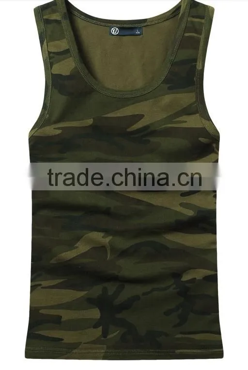 2015 Latest design Mens cotton camo vest