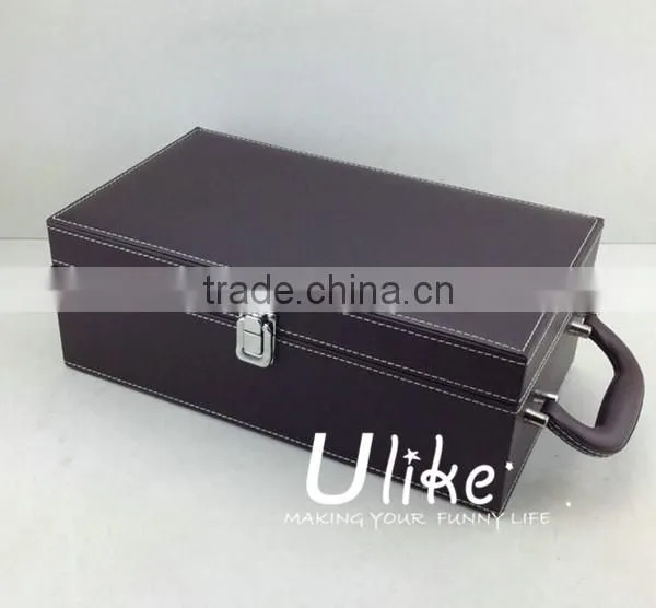 beautiful Leather beverage packing box luxury gift box packaging Leather wine package packaging bag