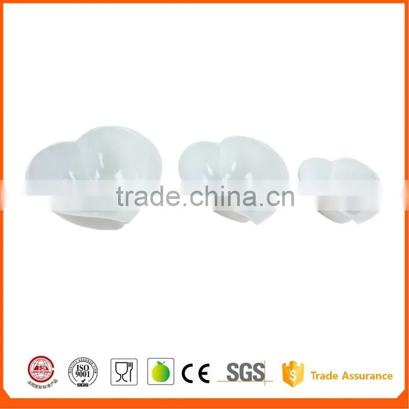 3Pcs Gift Box Heart Shape Ceramic Fruit Bowl