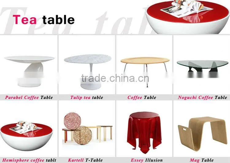 glass tea table design in fiberglass