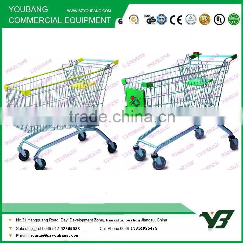 HOT SALE! 130L Russian style double wire leg shopping trolley