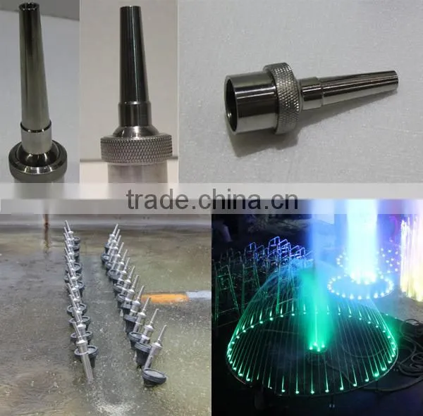 Outddor indoor square water fountain accessories brass and stainless steel head jet fountain nozzle