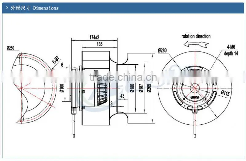 AC Backward Curved Centrifugal Exhaust Fans china