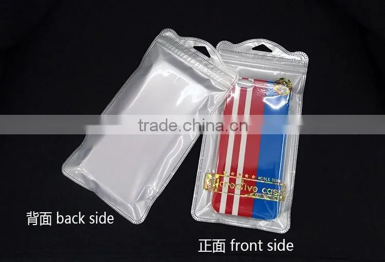 cellphone case plastic packaging sleeve poly zipper of the hot stamping print