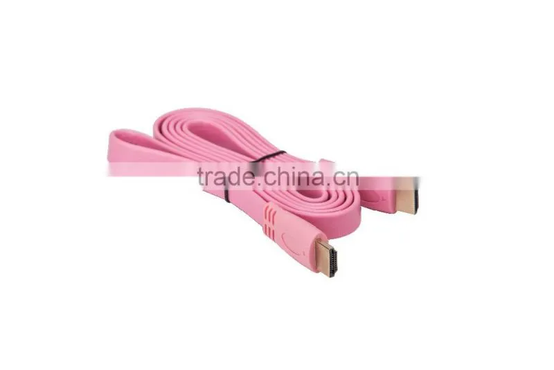 Fashion 1.8m white flat hdmi cable for Multimedia