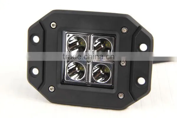 12W 12V Led Work Light with Flush Mount for SUV, Jeep, Offroad High Quality Truck Lights