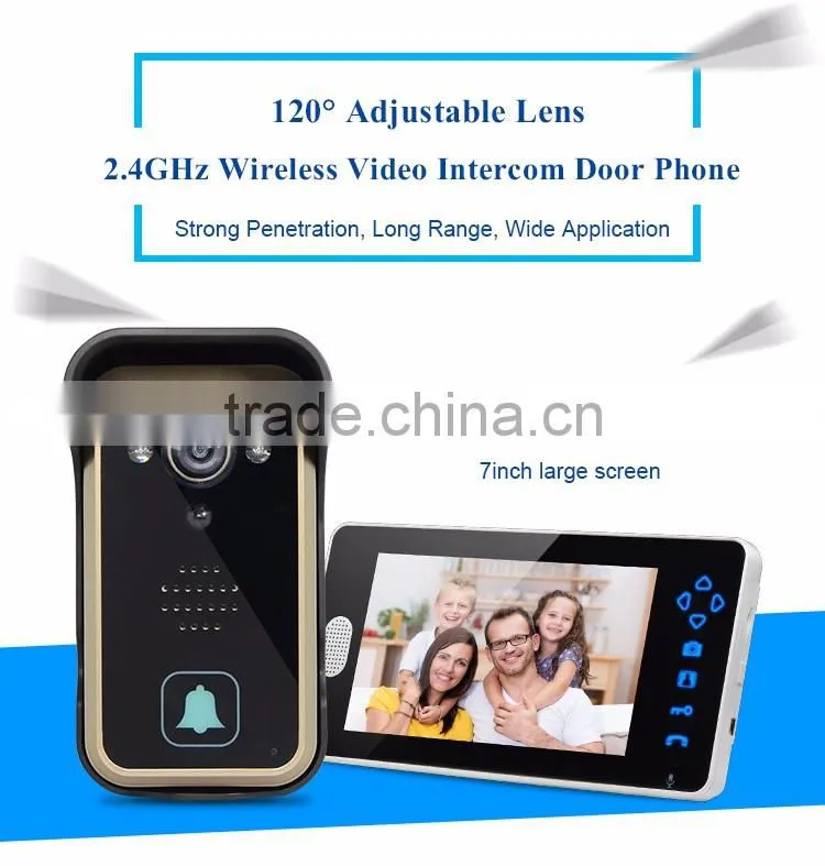 Home Security 1 Camera 3 Monitors Wireless Color Video Doorphone