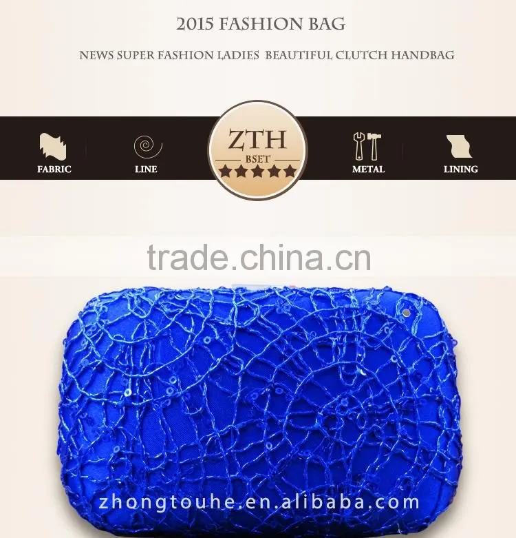 high quality mesh sequins evening clutch box