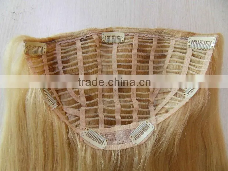 12 inch wholesale cheap straight blonde human hair half wigs