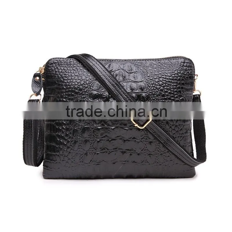 2015 Genuine Leather Women Bag Fashion Crossbody Shoulder Messenger Bags for Women With Crocodile Pattern Ladies Envelope Clutch