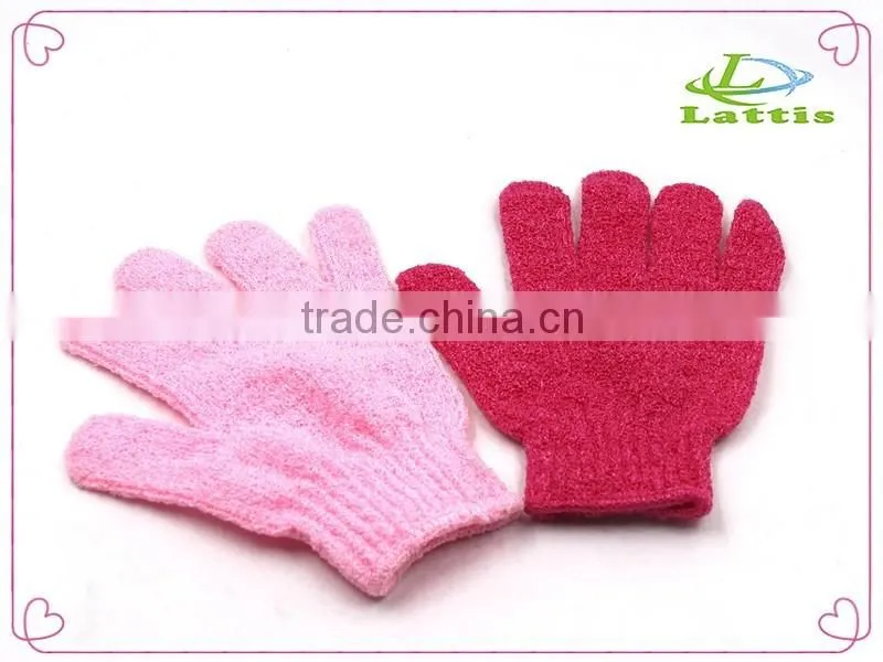 Bamboo fiber body cleaning bath shower gloves