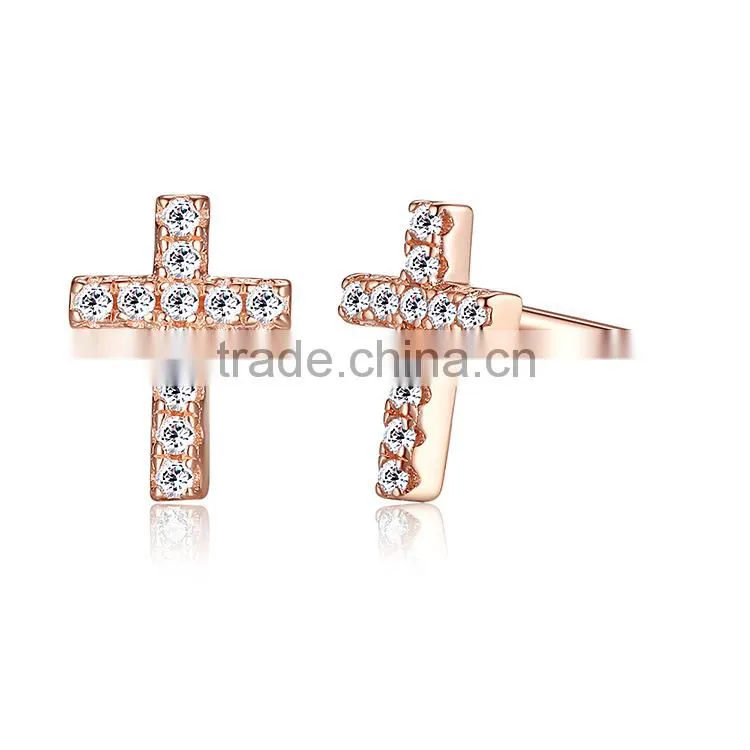925 sterling silver jewelry cross woman earrings
