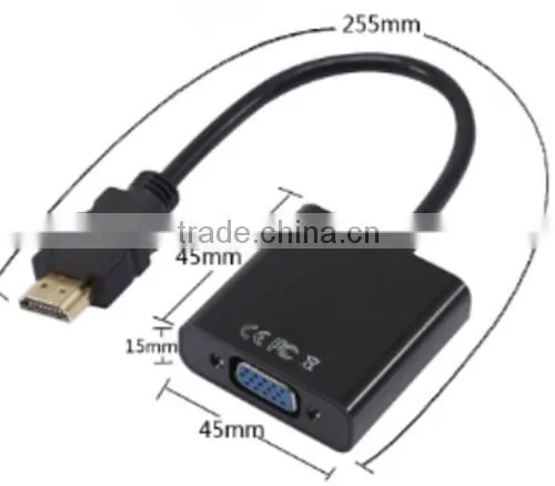 Cabletolink top quality 1080P HDMIMale to VGA Female Video Converter Adapter Cable For PC DVD HDTV TV