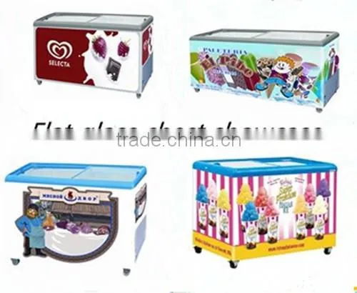 Curved double door ice cream freezers from 151L to 405L
