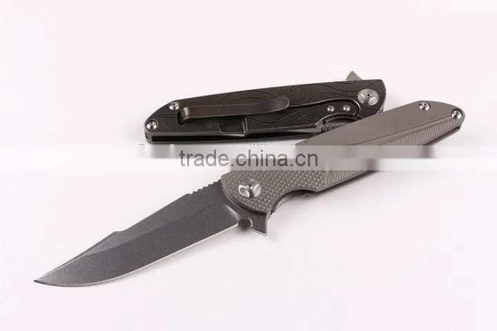 OEM 440 stainless steel hunting knife black blade knife