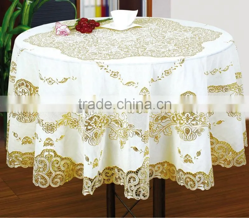 GOLDEN Crochet Vinyl Lace Table cloth - 60*90"